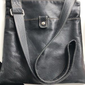 Roots Pebble Leather Crossbody Bag